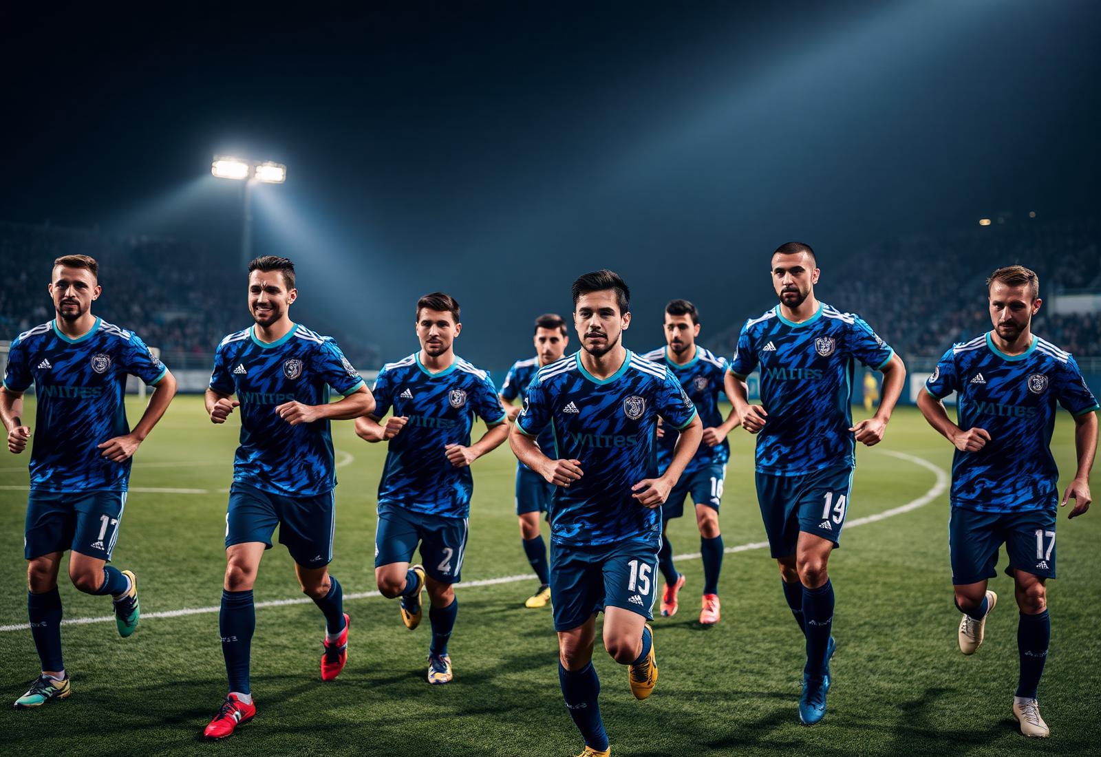 Equipo de fútbol con uniformes personalizados JVB Sport
